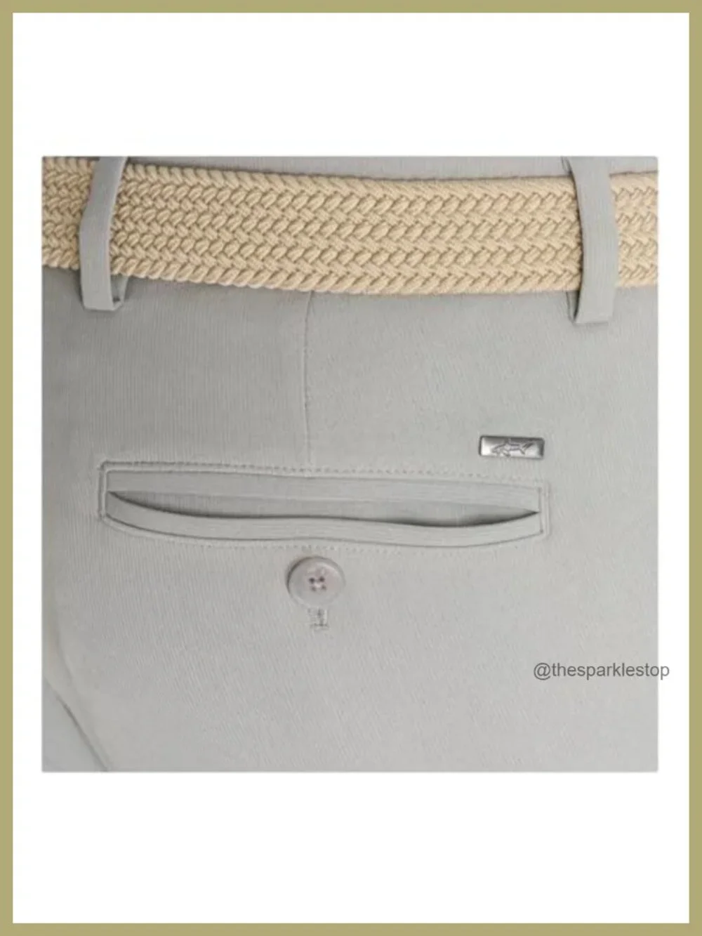Men's Stretch Chino Pants with Elastic Waistband and Button Pockets